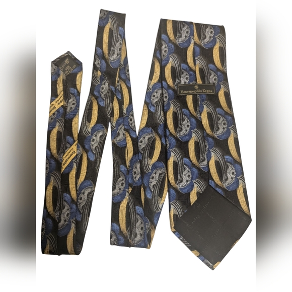 Ermenegildo Zegna 100% Silk Patterned Tie - Picture 2 of 9